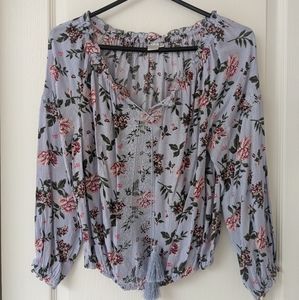 M Tasseled Drawstring Blouse